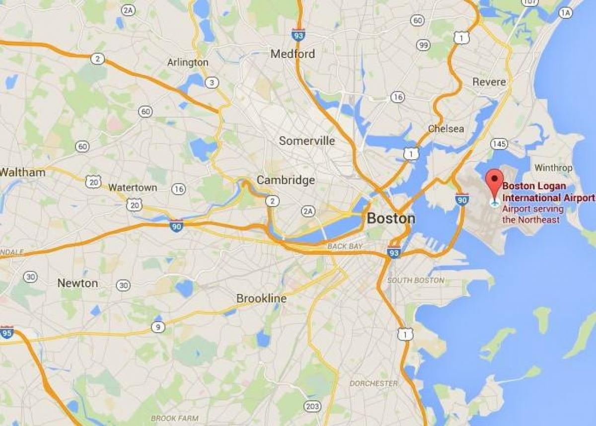 карта аэропортов Бостона