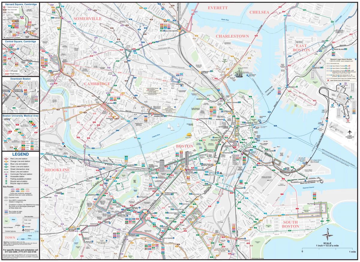 карта автовокзала Бостона