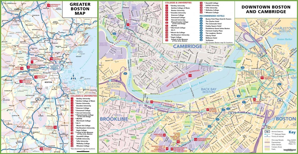 карта города Бостона